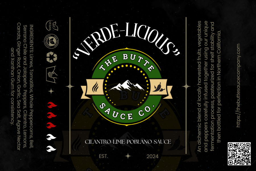 "Verde-Licious" Cilantro, Kiwi, Lime, Poblano Hot Sauce 5 oz. bottle / by The Butte Sauce Co.